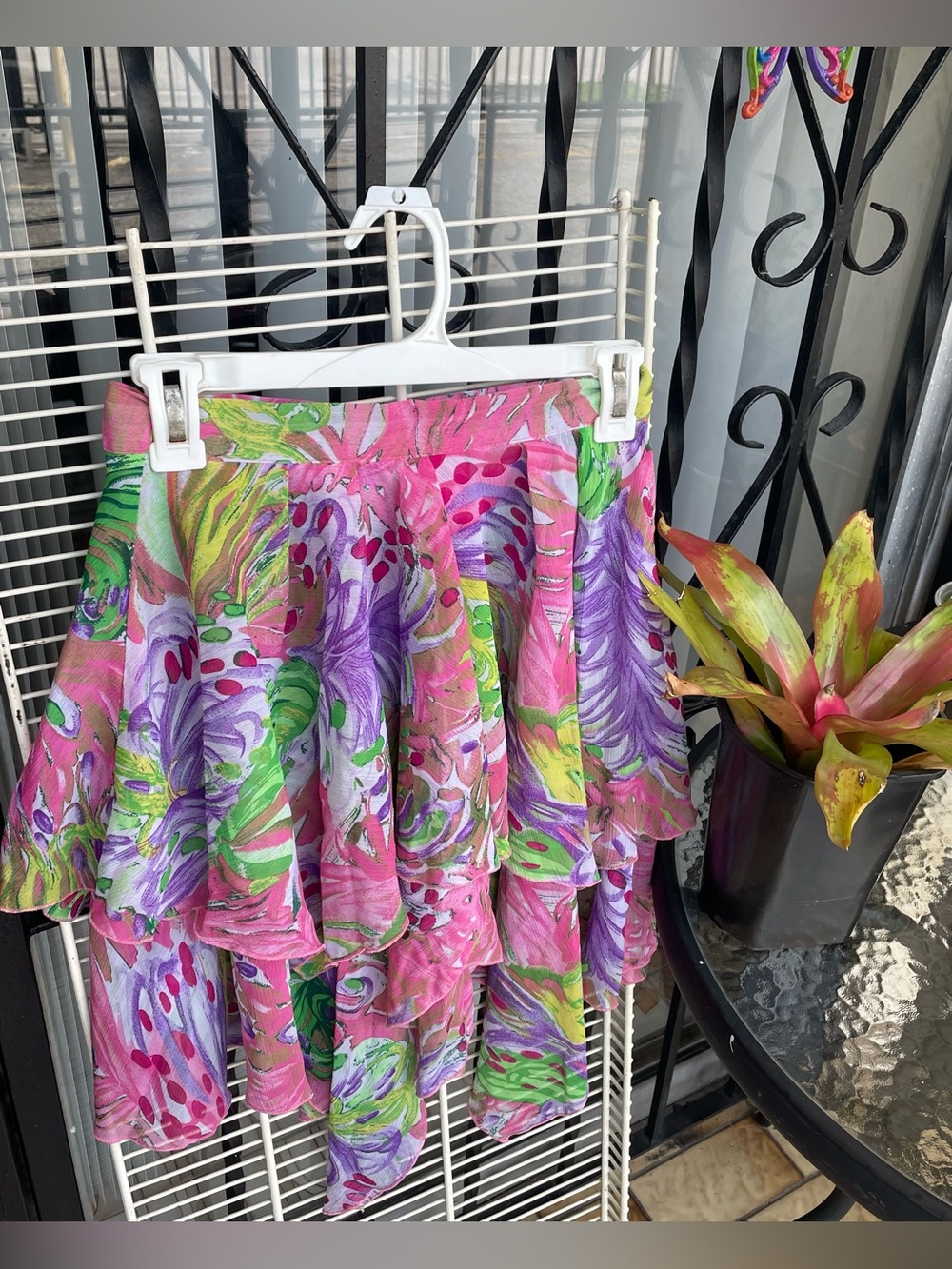 Scamps Multicolor Floral  Asymmetrical Skirt  Size Small